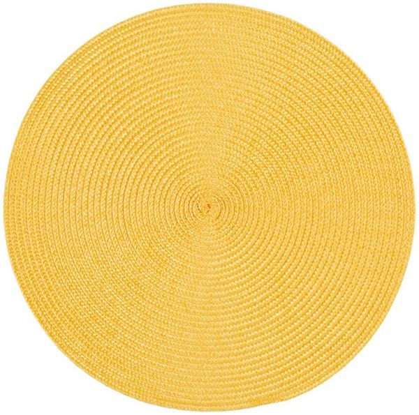 Haus und Deko Platzset Platzset rund ca. 35 cm Ø abwaschbar Bast Optik Tischset Platzdeckche, (1-St)