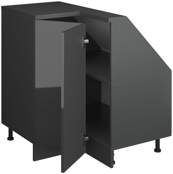 Dachschrägenschrank Eckschrank Rion Anthrazit Hochglanz/Anthrazit mit 1 Tür Vicco Bild 4
