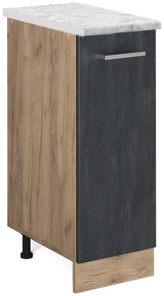 Apothekerschrank R-Line Schwarz Beton 30 cm AP Marmor Vicco