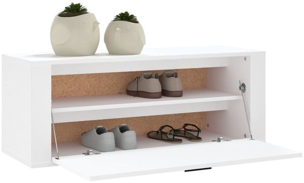 vidaXL Wand-Schuhschrank Weiß 100x35x38 cm Holzwerkstoff 821020 Bild 4