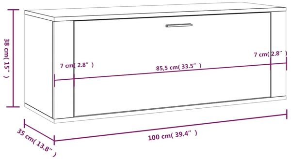 vidaXL Wand-Schuhschrank Weiß 100x35x38 cm Holzwerkstoff 821020 Bild 9