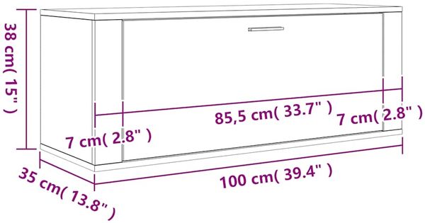vidaXL Wand-Schuhschrank Weiß 100x35x38 cm Holzwerkstoff 821020 Bild 11