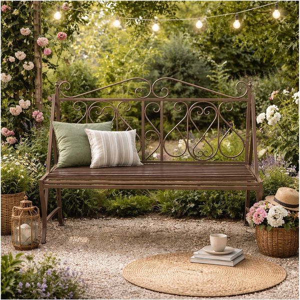 HTI-Living Gartenbank Solea Eisen Braun (Stück, 1-St, 1 Gartenbank)