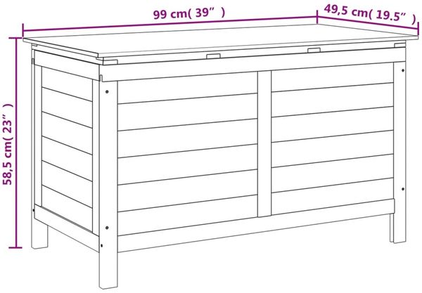 vidaXL Gartentruhe 99x49,5x58,5 cm Massivholz Tanne 364755 Bild 8