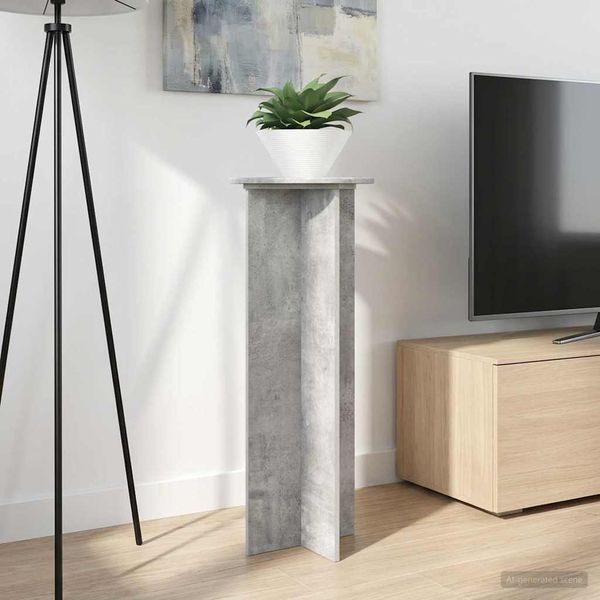 vidaXL Pflanzenständer 2 pcs Betongrau Ø40 x 100 cm Holzwerkstoff 899693