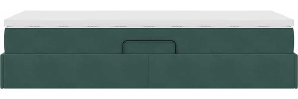 vidaXL Aufbewahrungsbett mit Matratze Dunkelgrün 90 x 200 cm Samt 3370278 Bild 9