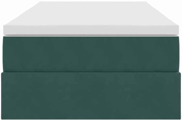 vidaXL Aufbewahrungsbett mit Matratze Dunkelgrün 90 x 200 cm Samt 3370278 Bild 7