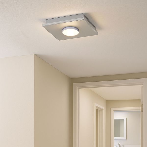 LED Deckenleuchte, dimmbar, weiß, nickel-matt, L 17 cm