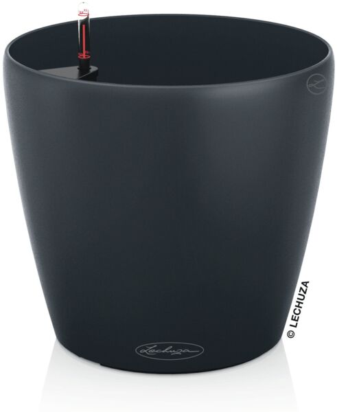 LECHUZA-Pflanzgefäß CLASSICO Color 43 Schiefergrau | Pflanzgefäß mit Bewässerungssystem und Wasserstandsanzeiger | matte Oberfläche | Ø 42 x 39,5 cm | 13244