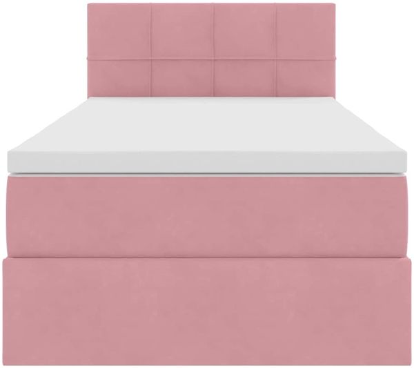 vidaXL Aufbewahrungsbett mit Matratze Rosa 90 x 190 cm Samt 3370730 Bild 7