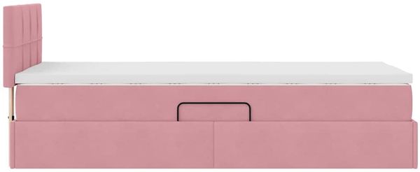 vidaXL Aufbewahrungsbett mit Matratze Rosa 90 x 190 cm Samt 3370730 Bild 10