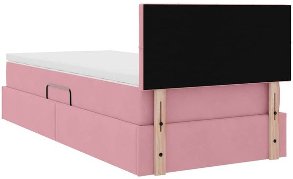 vidaXL Aufbewahrungsbett mit Matratze Rosa 90 x 190 cm Samt 3370730 Bild 11