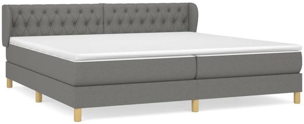 vidaXL Polsterbett mit Matratze Dunkelgrau 200x200 cm Stoff, Härtegrad: H2 [3127070] Bild 2