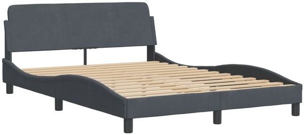 vidaXL Bett mit Matratze "Dover" Dunkelgrau 140x200 cm Samt 3208412 Bild 4