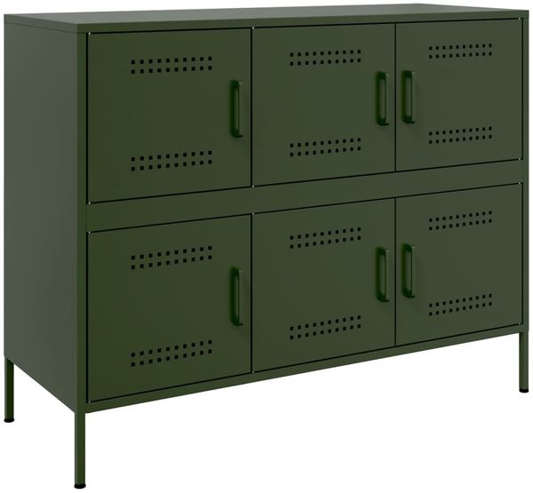 Sideboard, Kommode Olivgrün 100,5x39x79 cm Stahl