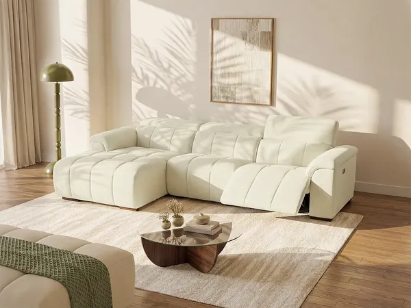 Vente-unique - MOLPICA Sofa Stoff Beige - B 168 cm x H 92 cm x L 278 cm