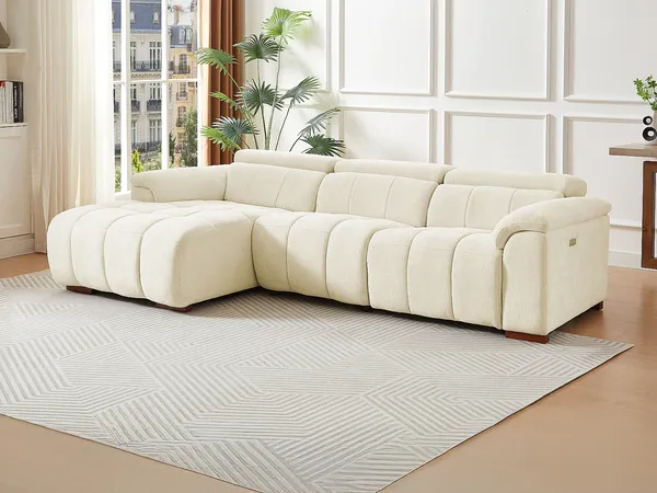 Vente-unique - MOLPICA Sofa Stoff Beige - B 168 cm x H 92 cm x L 278 cm