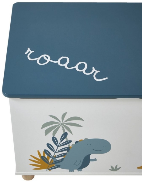 vertbaudet Sitzbank Kinder Spielzeugtruhe DINOSAURIER Bild 3