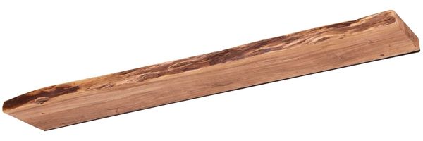 Wandregal Bord Akazienholz massiv, Baumkanten-Design, modern, natur, 120 cm, verdeckte Befestigung