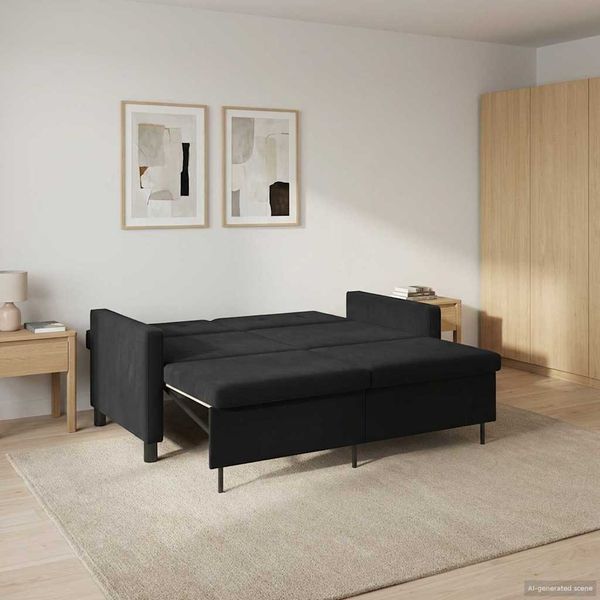 vidaXL Schlafsofa Schwarz Stoff 42033358