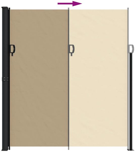 vidaXL Seitenmarkise Ausziehbar Beige 220x600 cm 4004570 Bild 5
