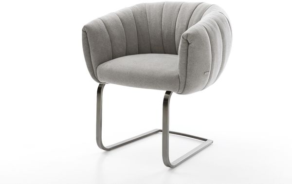 Freischwinger Jada-Flex Strukturstoff Soft Grau Freischwinger flach Graphit Taschenfederkern