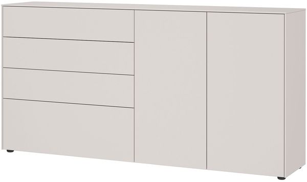 Sideboard Luna / GW-Lomena, Holzwerkstoff, Grau, 182 x 93 x 41 cm