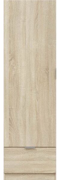 Kleiderschrank >GARONA< 1 Tür, 1 Schublade, Canadian Eiche Dekor - 50x170x51 (BxHxT)