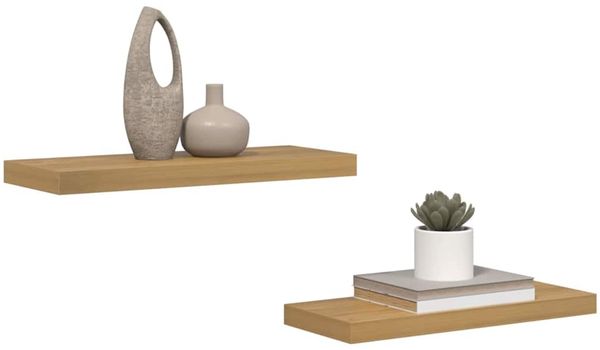 vidaXL Wandregal Wandmontiert 2 pcs Braun 60 x 23 x 4 cm Holzwerkstoff 42019948 Bild 3