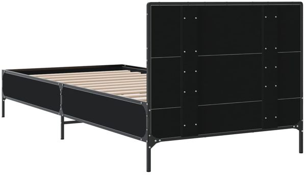 vidaXL Bettgestell Schwarz 75x190 cm Holzwerkstoff und Metall 845557 Bild 6