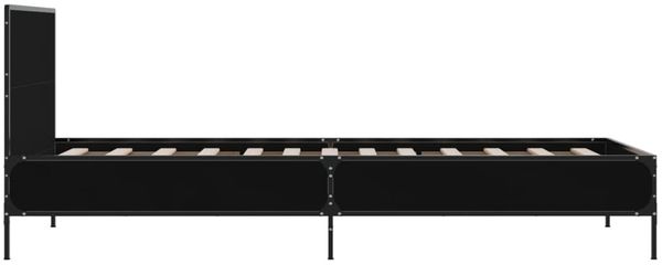 vidaXL Bettgestell Schwarz 75x190 cm Holzwerkstoff und Metall 845557 Bild 5