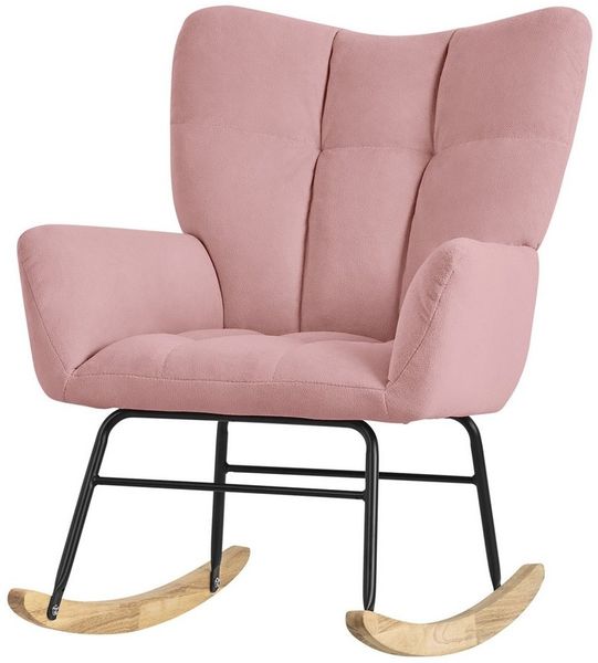 ML-DESIGN Stuhl Schaukelsessel Ohrenstuhl Schaukelstuhl Akzentstuhl Schwingstuhl (1 St), Stillsessel ideal für Wohn- & Babyzimmer Schwingsessel Frottee-Optik