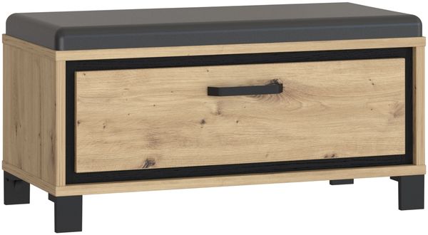 FORTE Trondheim Kleiderpaneel, Holzwerkstoff, Schwarz/Braun, 89,1 x 44,7 x 41,5 cm Bild 3