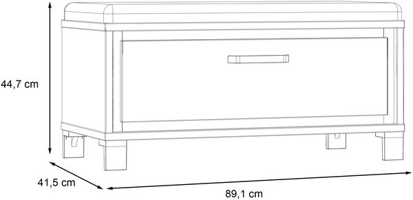 FORTE Trondheim Kleiderpaneel, Holzwerkstoff, Schwarz/Braun, 89,1 x 44,7 x 41,5 cm Bild 6