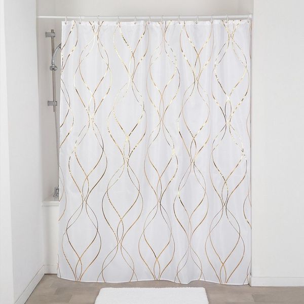 LikeKa Duschvorhang 180x200 cm Badevorhang aus Stoff Sichtschutz Raumteiler Wannenvorhnag, waschbar,Wasserabweisend