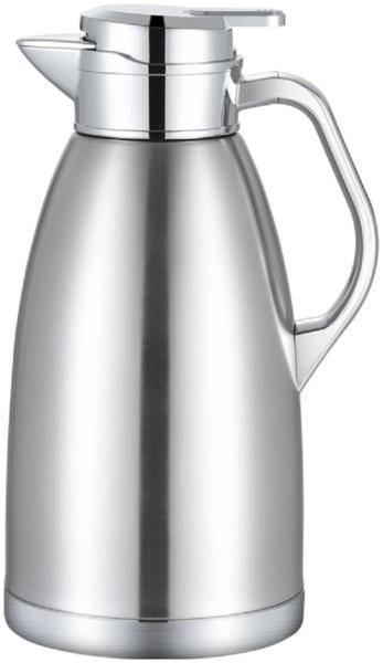 Thermoskanne 2,3L Isolierkanne Teekanne Thermosflasche Kaffeekanne Silber