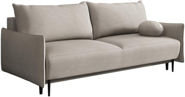 Sofa Dravolt mit Schlaffunktion, Bequeme 3 Sitzer Schlafsofa mit Bettkasten (Farbe: Velo 623)