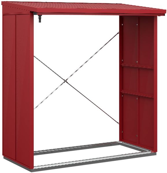 Hörmann Ecostar Metall Kaminholzregal Elegant Typ 2, 181 x 103 cm, purpurrot, 181 x 103 x 198 cm (T x B x H)