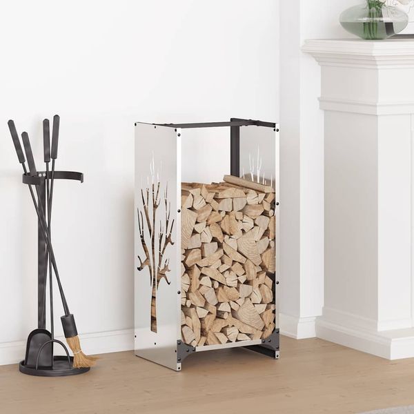 vidaXL Brennholzregal 40x30x80 cm Edelstahl 864229