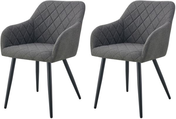 Stuhl 2er Set Oslo Stühle in Anthrazit - gemütliches Design - Top Qualität B/H/T: 56x83x60 cm