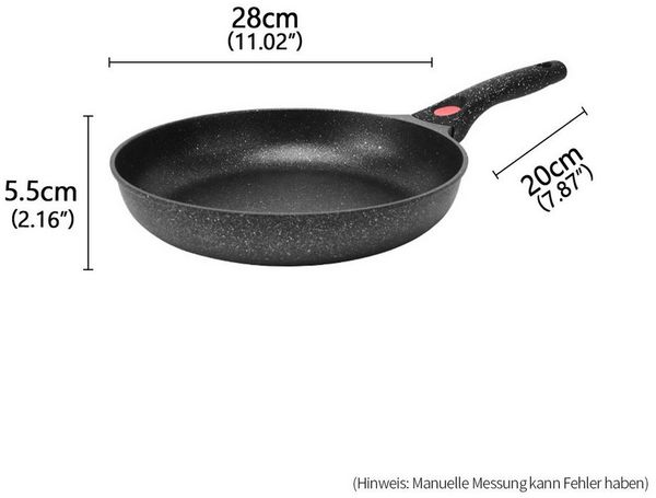 GLIESE Bratpfanne Pfanne 28 cm beschichtete pfanne, Aluminium, Abnehmbarer Griff