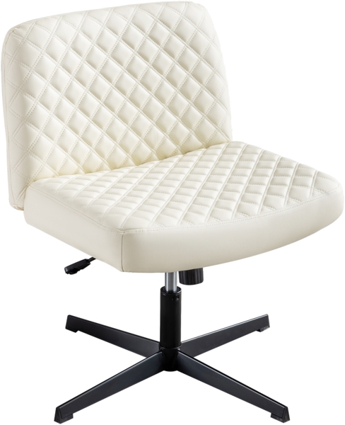 Schreibtischstuhl ohne Rollen, ergonomischer Bürostuhl Kunstleder, drehbar, Neigefunktion, Metallbasis, vielseitiger Sitz Bild 10