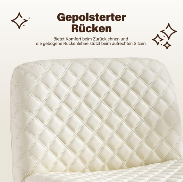 Schreibtischstuhl ohne Rollen, ergonomischer Bürostuhl Kunstleder, drehbar, Neigefunktion, Metallbasis, vielseitiger Sitz Bild 5