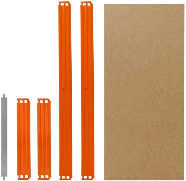 shelfplaza PRO 90x50 cm Fachboden-Set in blau-orange für PRO Schwerlastregale mit 200 kg Traglast pro Boden