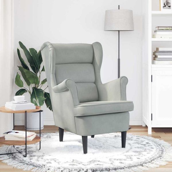 vidaXL Sessel Hellgrau Samt 42012824