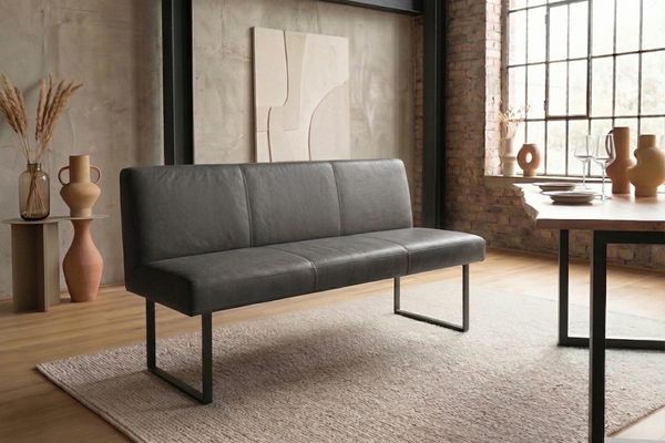 KAWOLA Esszimmerbank ELEEN Leder anthrazit 143cm 85 x 69 x 143 cm