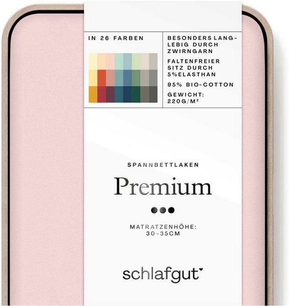Schlafgut Spannbettlaken Premium, Gummizug: rundum, (1 Stück), Mako-Zwirn-Jersey, Purple Light, S 90x190 cm - 100x220 cm Bild 2