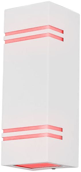 RGB LED Wandlampe, Aluminium weiß, H 25 cm