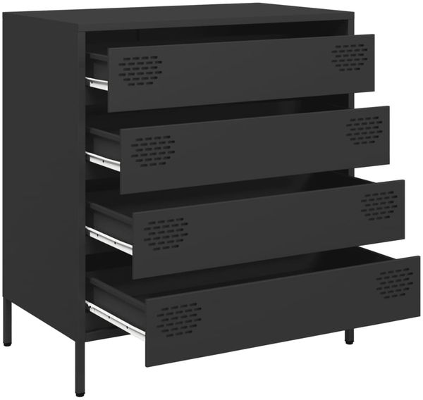 Sideboard, Kommode Schwarz 68x39x73,5 cm Kaltgewalzter Stahl j2611p Bild 4