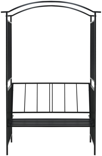 vidaXL Rosenbogen mit Bank Schwarz 128x50x207 cm Eisen 47093